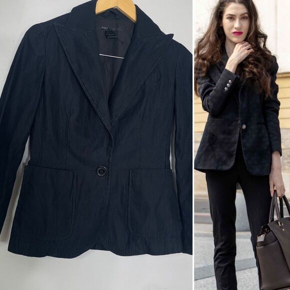 MARC JACOBS Corduroy Jacket Peak Lapel Navy Size‎ 6 - Picture 1 of 13